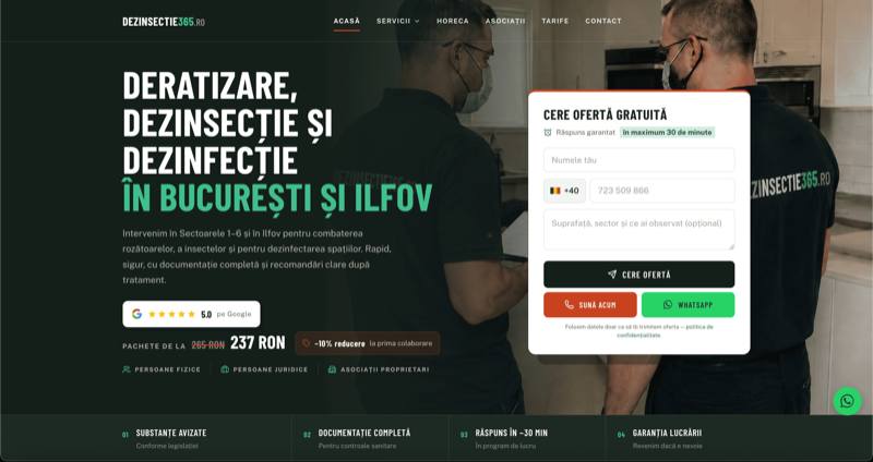 Dezinsectie365 - previzualizare proiect