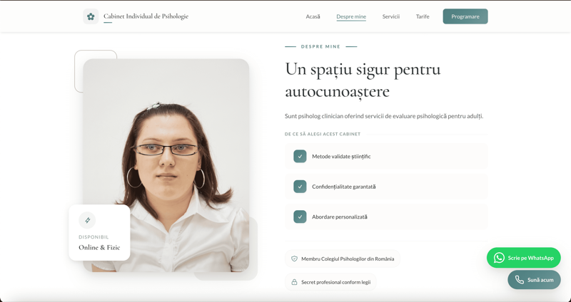 Psiholog Mihaela Orban - previzualizare proiect