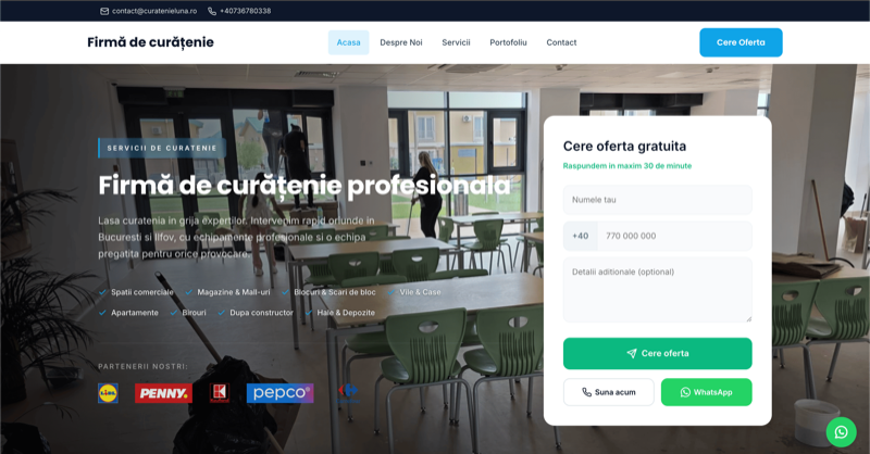 Servicii Curatenie Bucuresti - previzualizare proiect